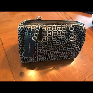 Tommy Hilfiger White Satchel Handbag TH Logo